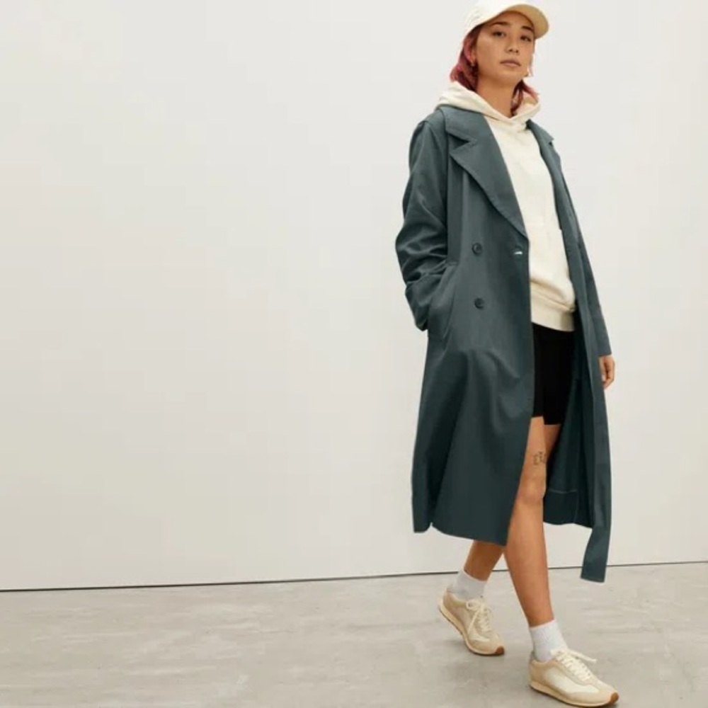 NWT Everlane The Drape Trench in Green Balsam size small